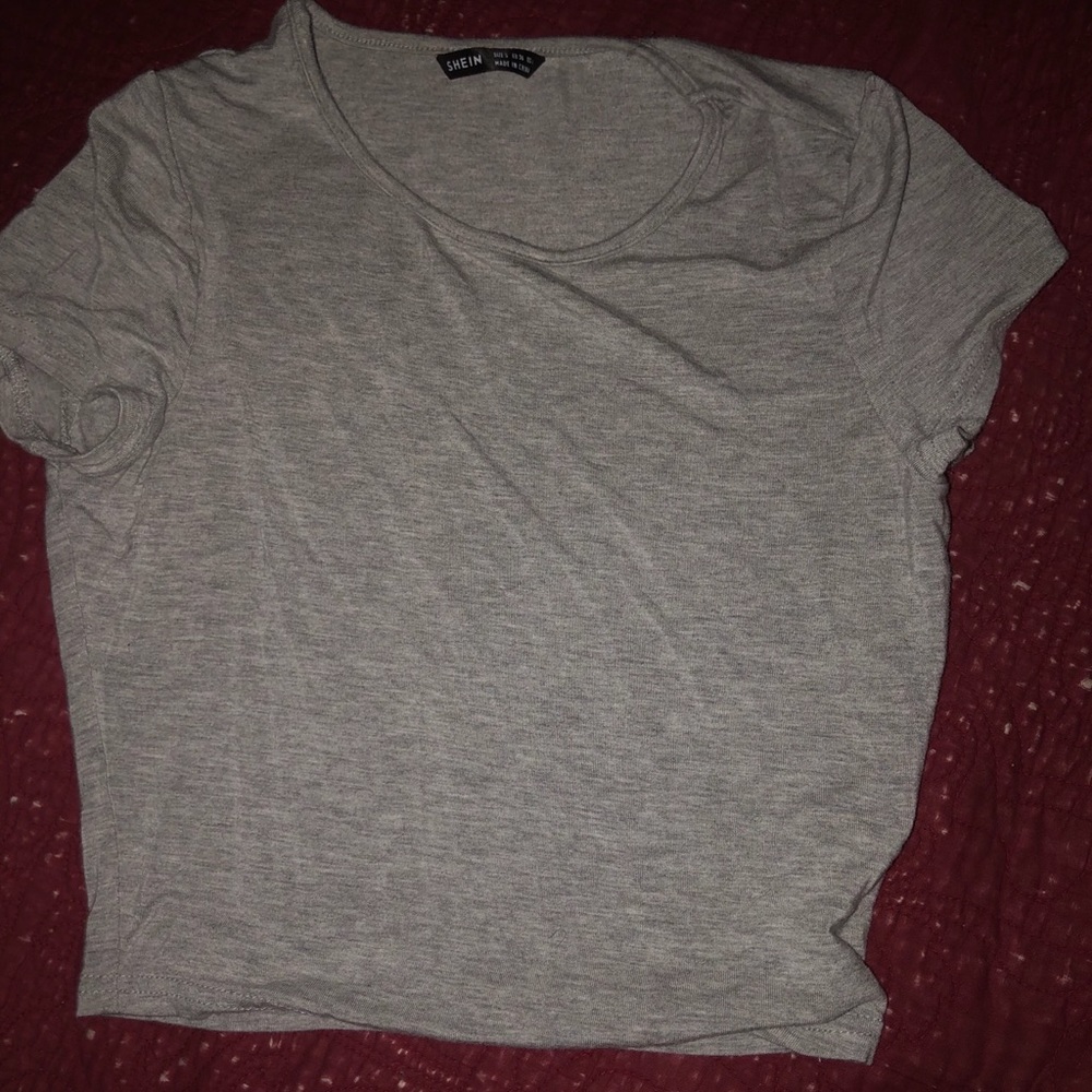 Grey / Gray Crop Top Shein